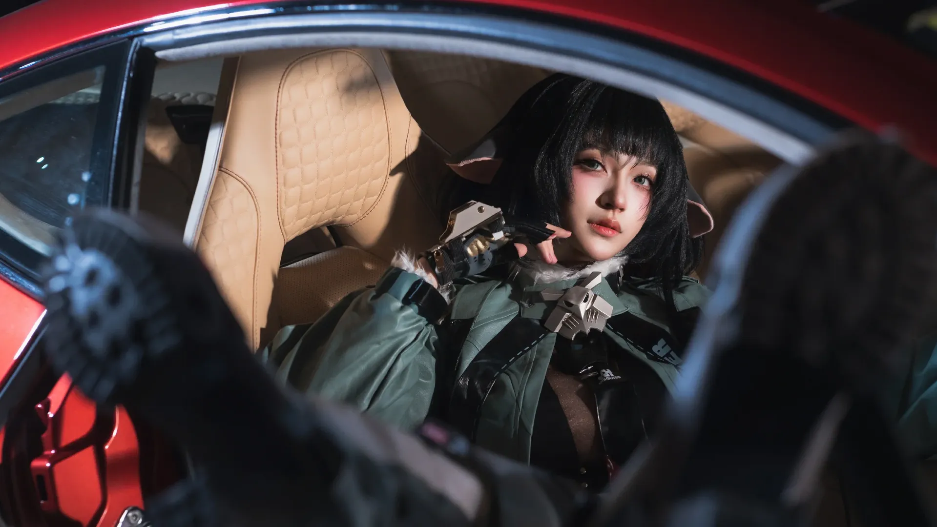 Zenless Zone Zero, Cosplay photography, Jane Doe cosplay, Biker girl, Cyber techwear style - Image 1