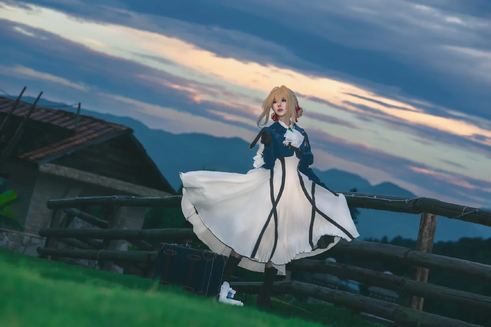 户外摄影, cosplay正片, 薇尔莉特cos, 紫罗兰永恒花园, 二次元外景