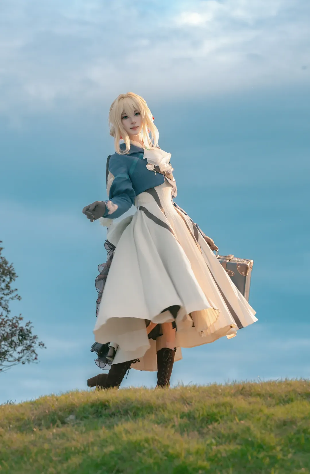 cosplay摄影, 薇尔莉特cos, 紫罗兰永恒花园, 户外外景, 金发蓝眼
