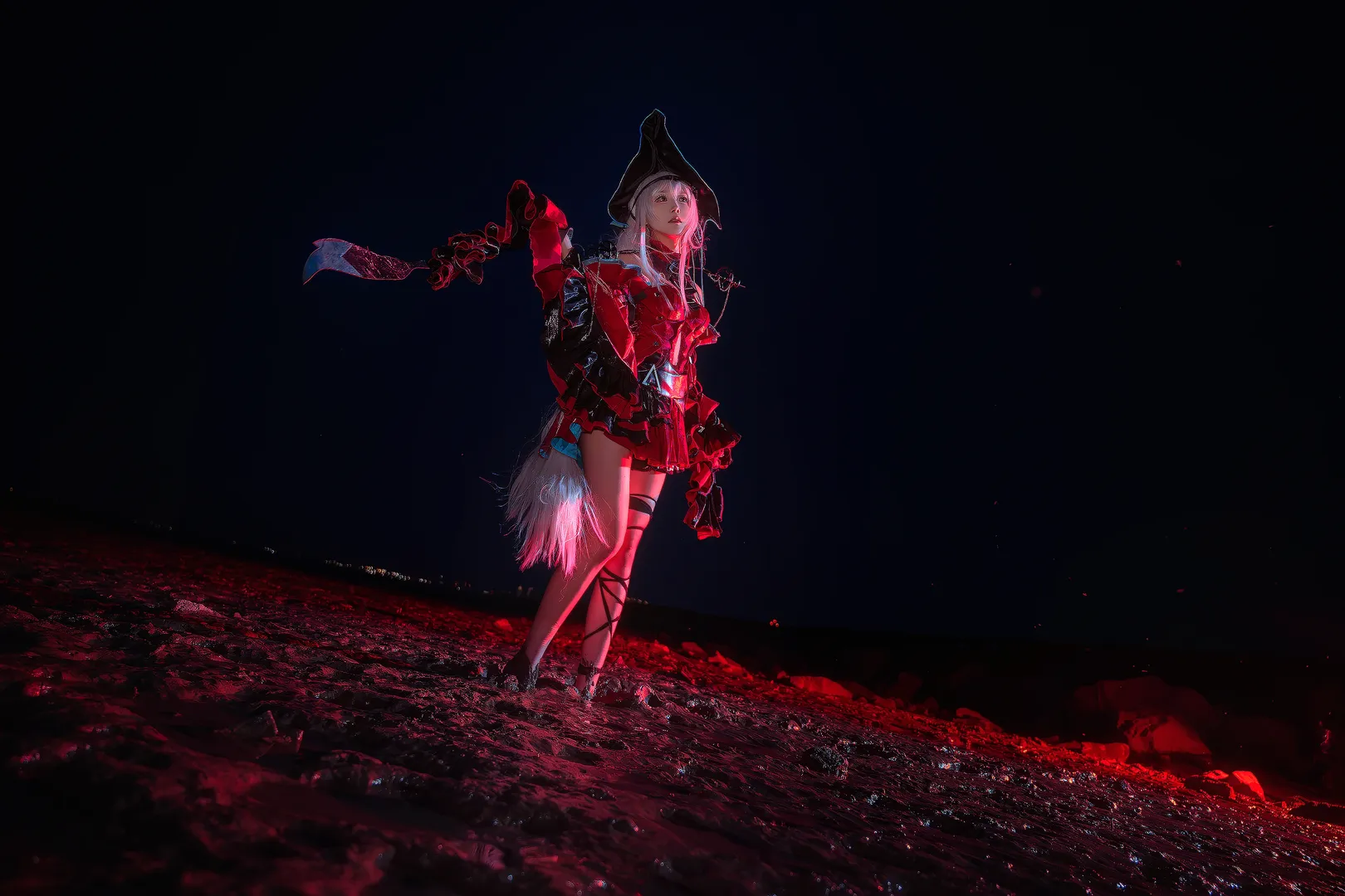 海边摄影, 明日方舟, cosplay正片, 二次元角色扮演, 浊心斯卡蒂cos - 第2张