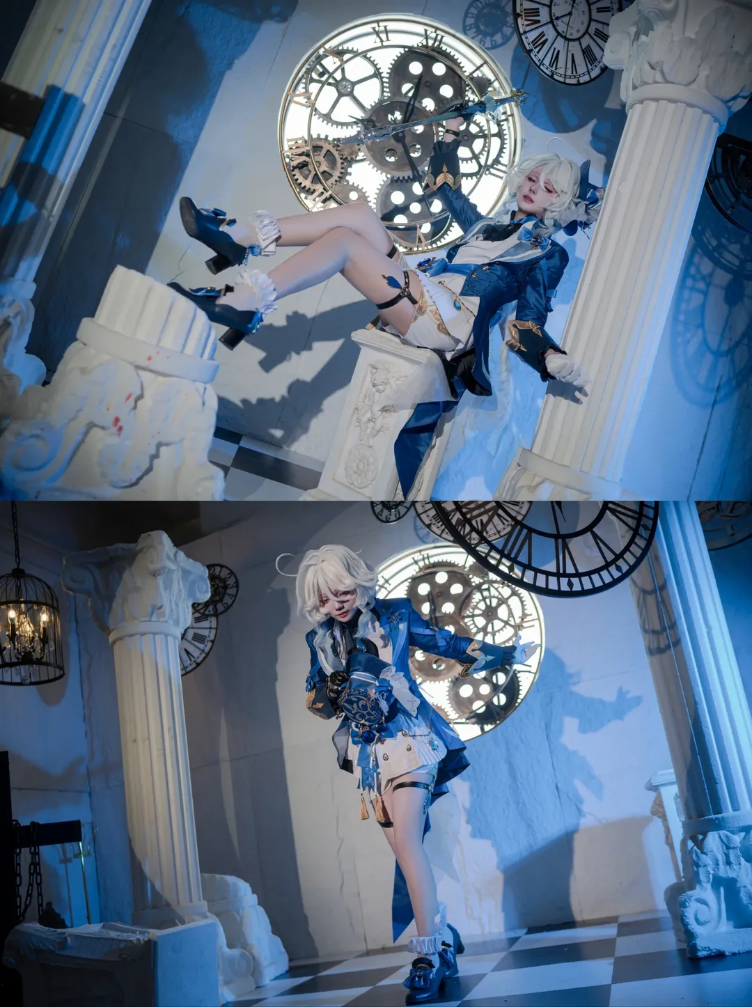 原神, 芙宁娜cos, cosplay正片, 复古场景, 法式妆容 - 第5张