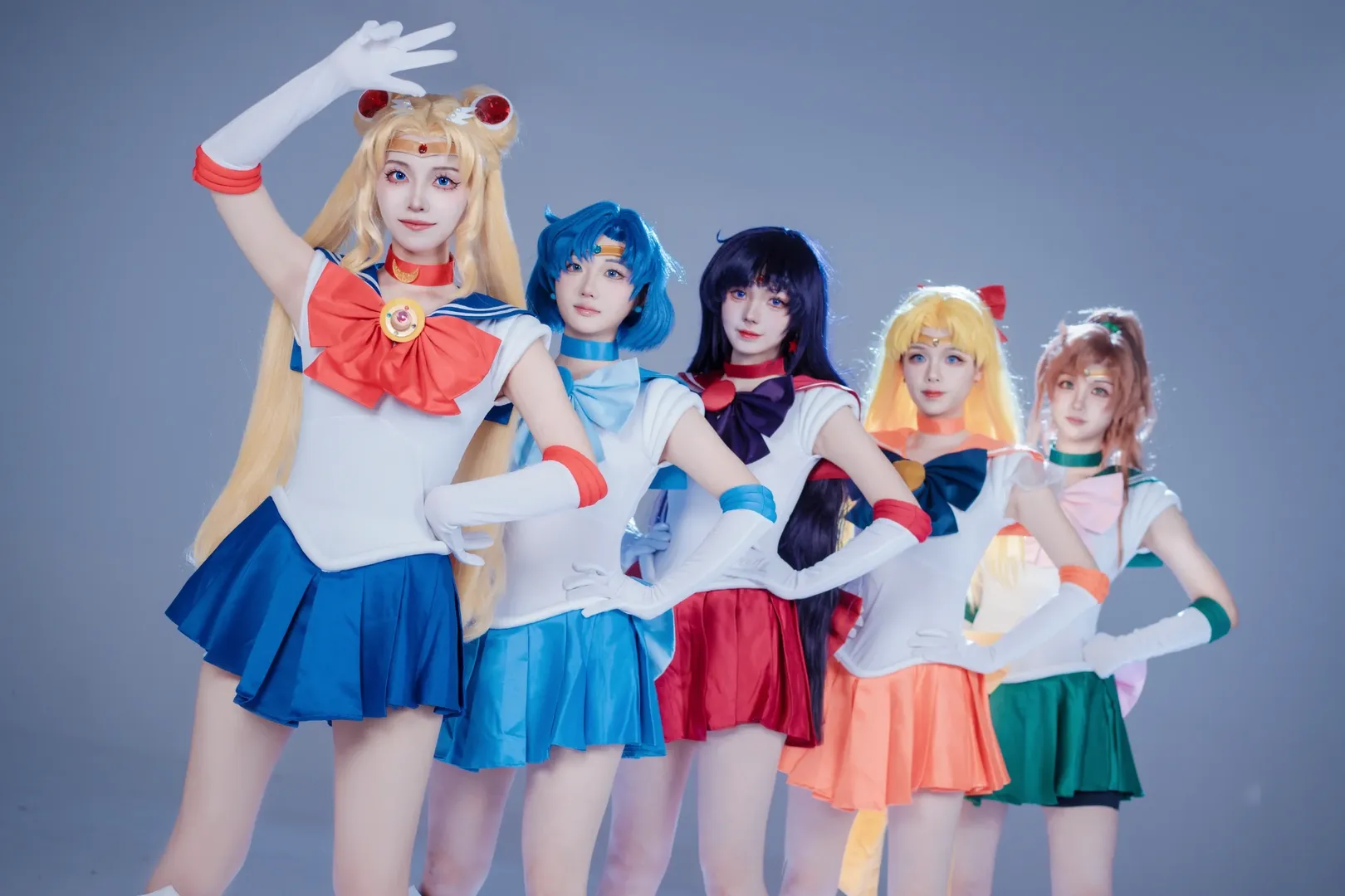 cos正片, 美少女戰士, 水手服, 水兵月cos, 五人團片 - 第5張