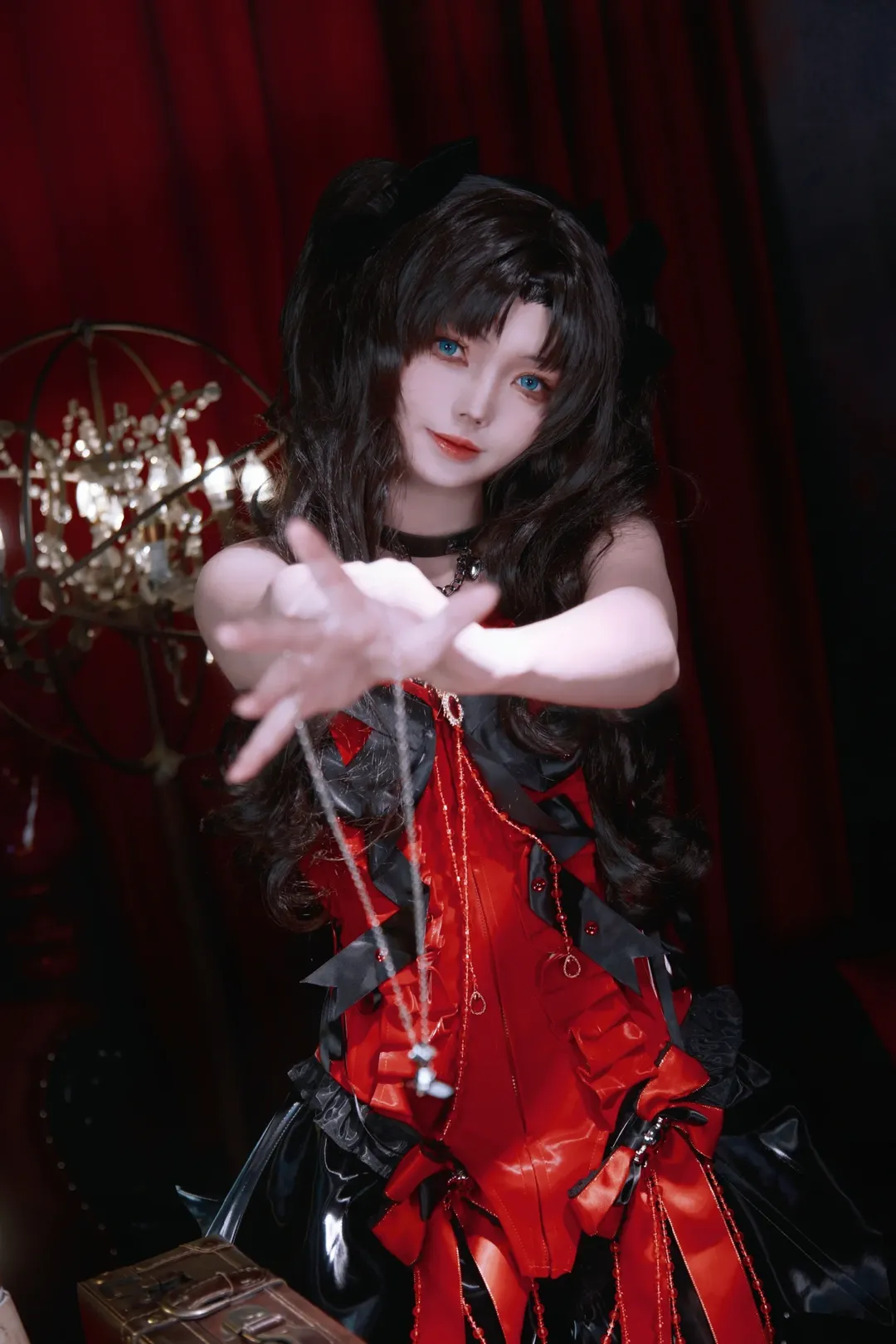 二次元cosplay, 远坂凛cos, Fate/stay night, 哥特风cos, 暗黑系穿搭 - 第2张