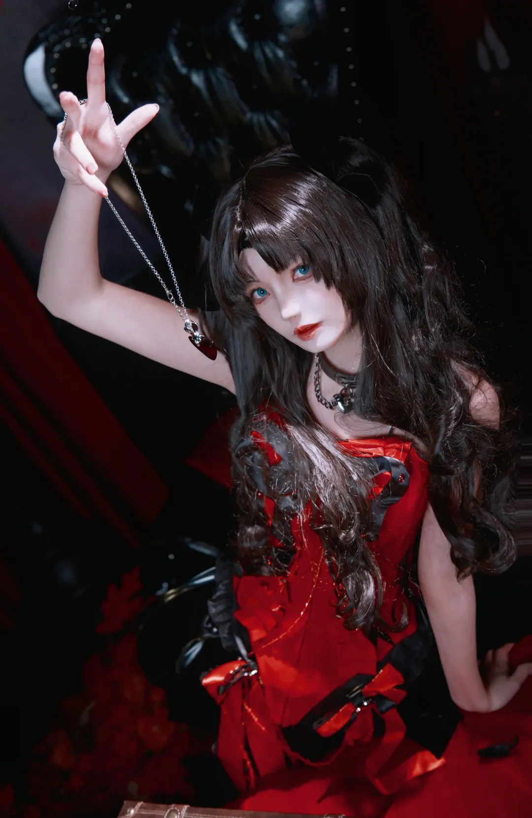 二次元cosplay, 远坂凛cos, Fate/stay night, 哥特风cos, 暗黑系穿搭 - 第4张