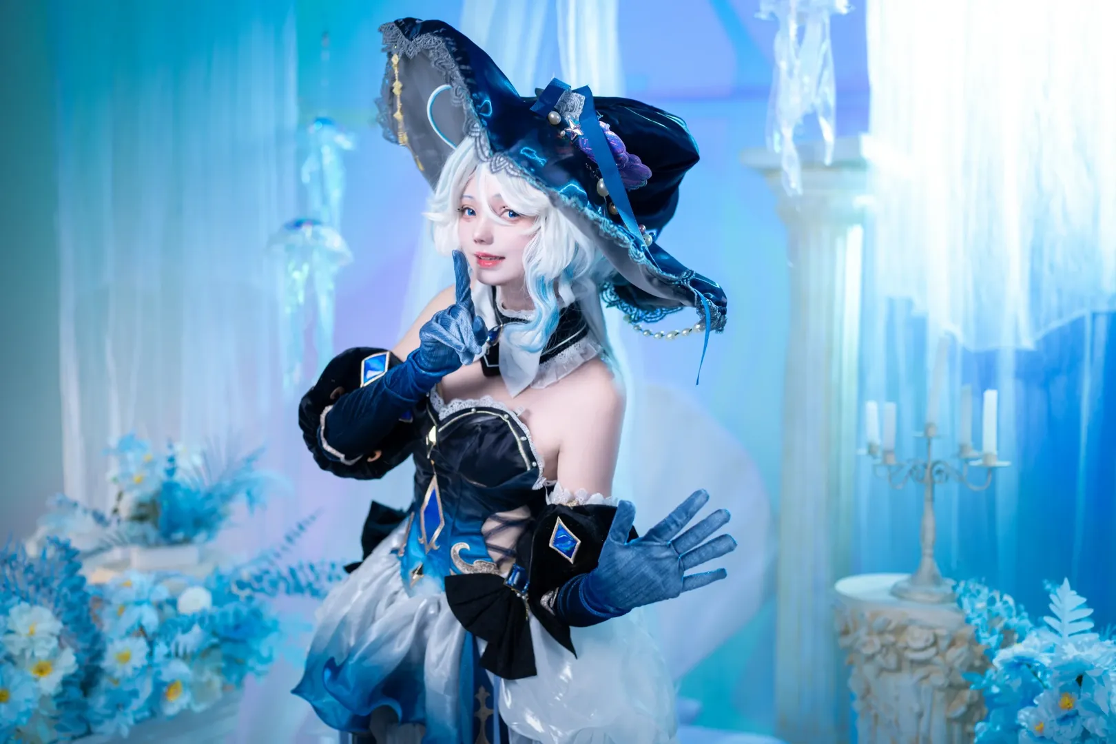 角色扮演, 原神, 芙宁娜cos, 蓝色系cosplay, 原神cos正片