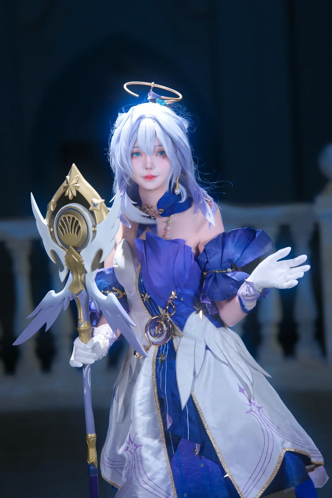 Anime-style photography, Honkai: Star Rail, Sunday and Robin cosplay, Duo cosplay photoset, Cool-toned lighting - Image 8