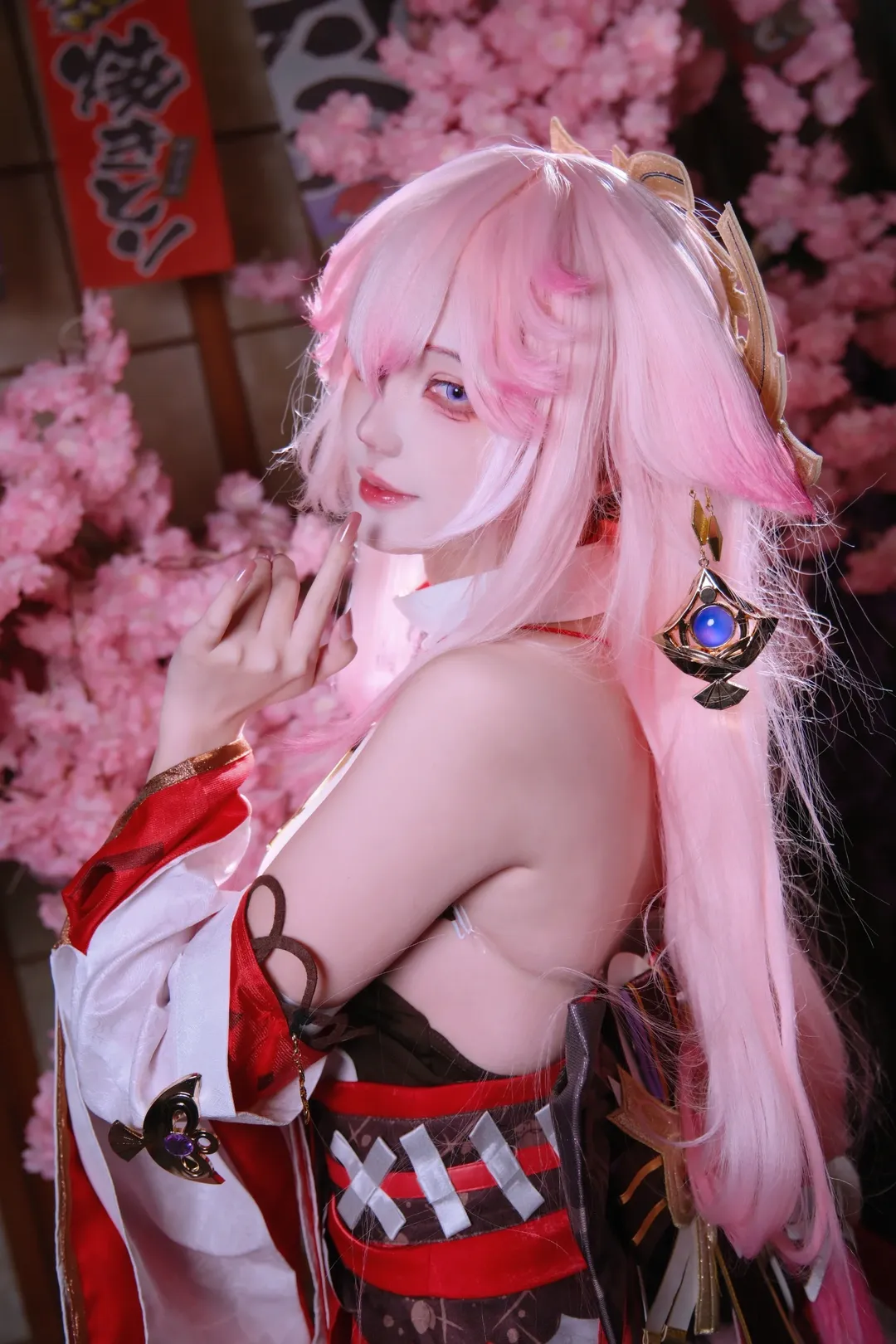 原神, 八重神子cos, 原神cos, 和风cosplay, 狐系浓颜妆 - 第2张