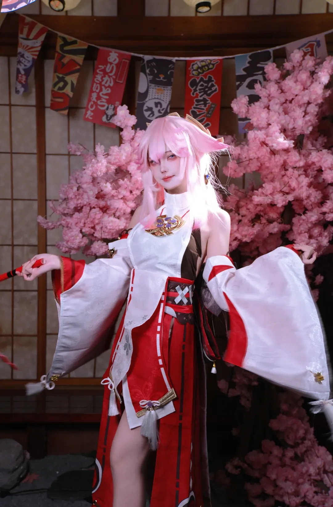 原神, 八重神子cos, 原神cos, 和风cosplay, 狐系浓颜妆 - 第3张