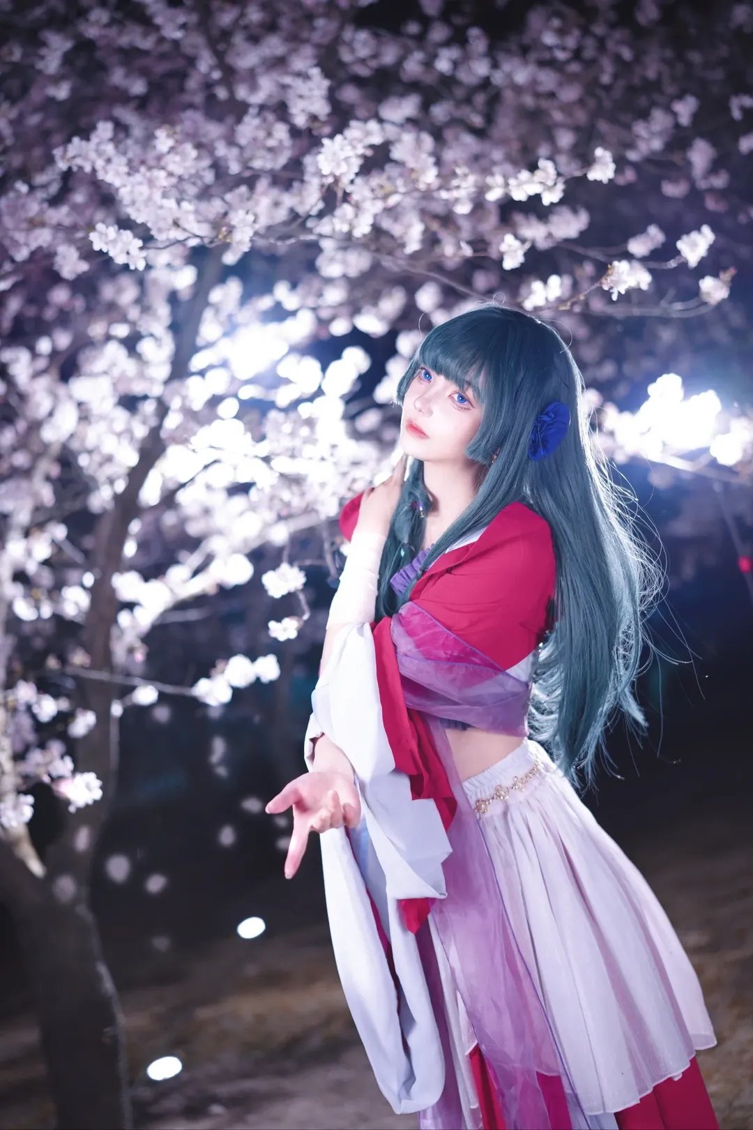 古风cosplay, 猫猫cos, 药屋少女的呢喃, 夜景摄影, 夜樱写真 - 第7张