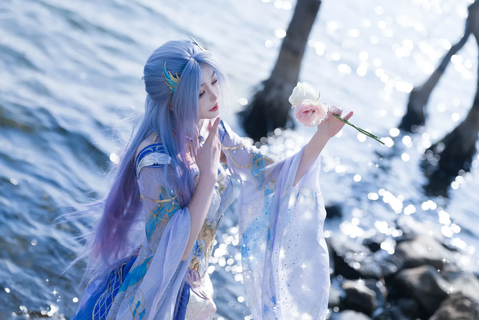 Tang Wutong cosplay, Soul Land II: The Unrivaled Tang Sect, Chinese anime cosplay, Erhai Lake location shoot, Xianxia ancient style cosplay - Image 4