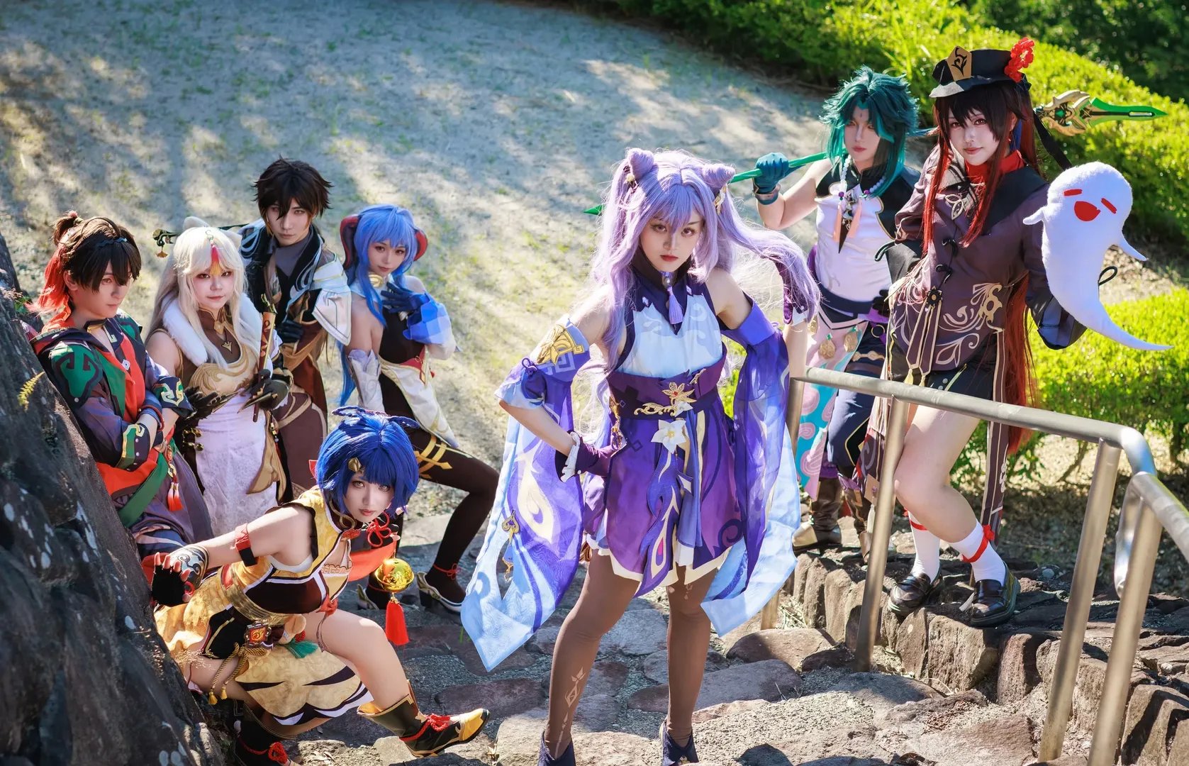 原神, 甘雨cos, 户外cosplay, 刻晴cos, 胡桃cos