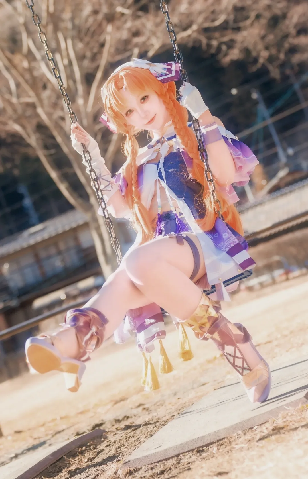 鳴潮, 戶外攝影, 西格莉卡cos, 精靈耳少女, 橙發雙馬尾