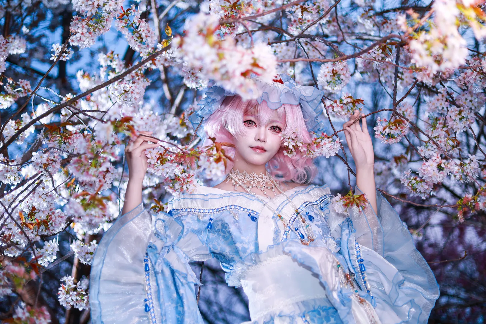 東方Project, 西行寺幽々子コスプレ, ポートレート, 夢幻的な雰囲気, 杭州桜園