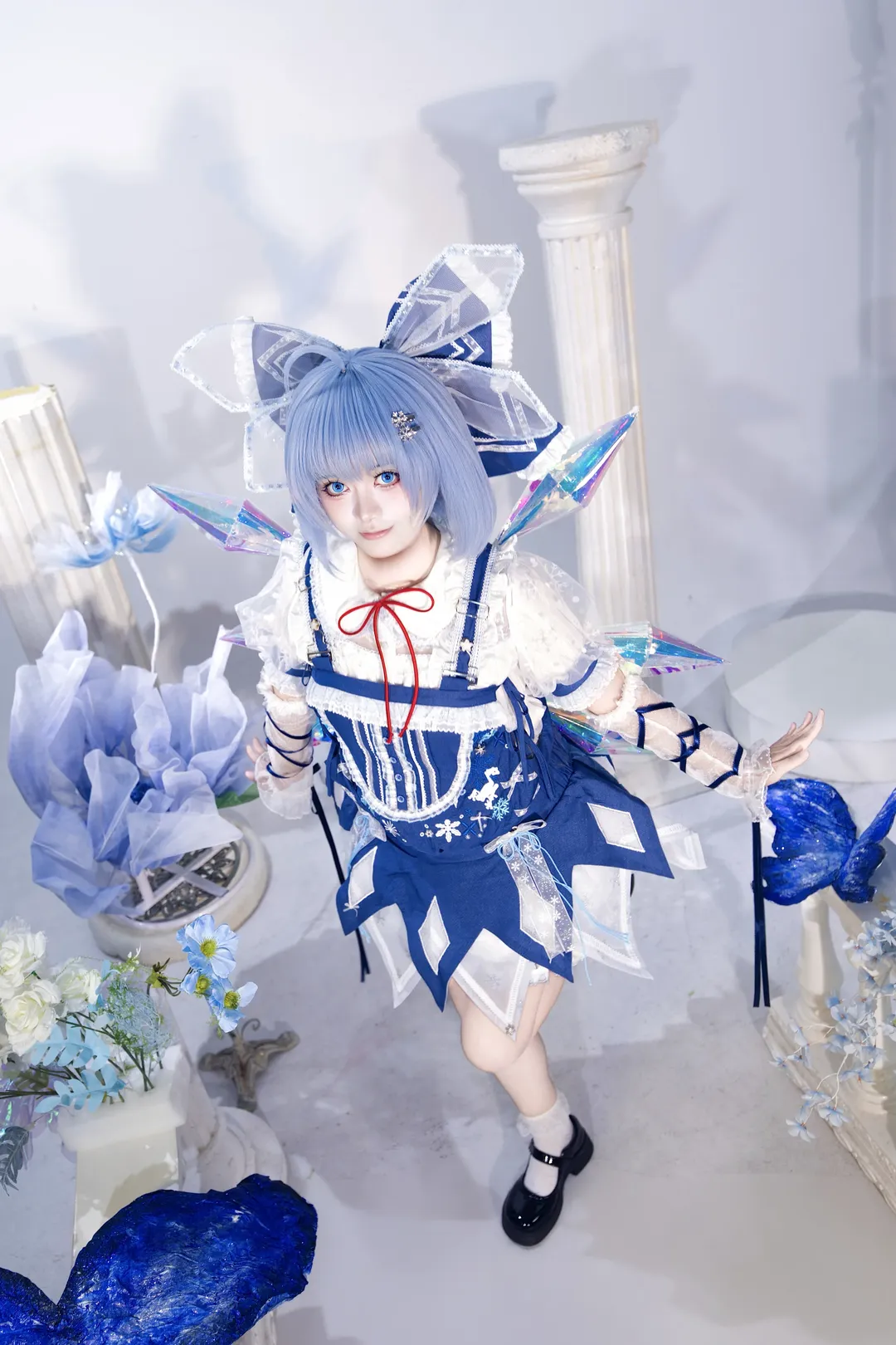 Touhou Project, Blue-themed outfit, Cirno cosplay, 2D daily life, Ice and snow themed photography - Image 2