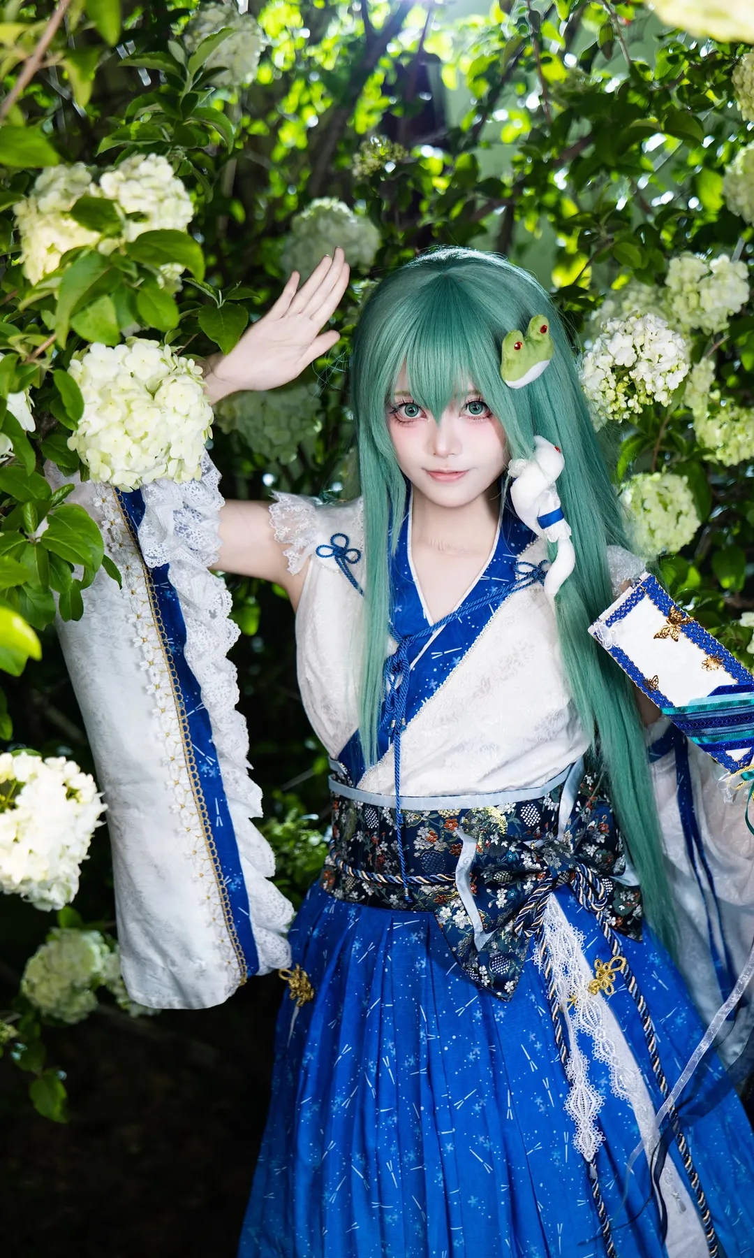 東方Project, 東風谷早苗 コスプレ, コスプレ撮影, 紫陽花の屋外撮影, 湘湖撮影