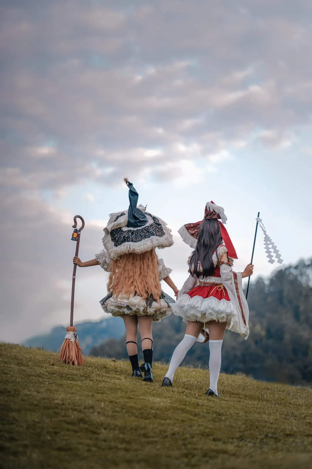 博麗霊夢コスプレ, 東方Project, 霧雨魔理沙 コスプレ, 屋外撮影, 東方Projectコスプレ - 4枚目