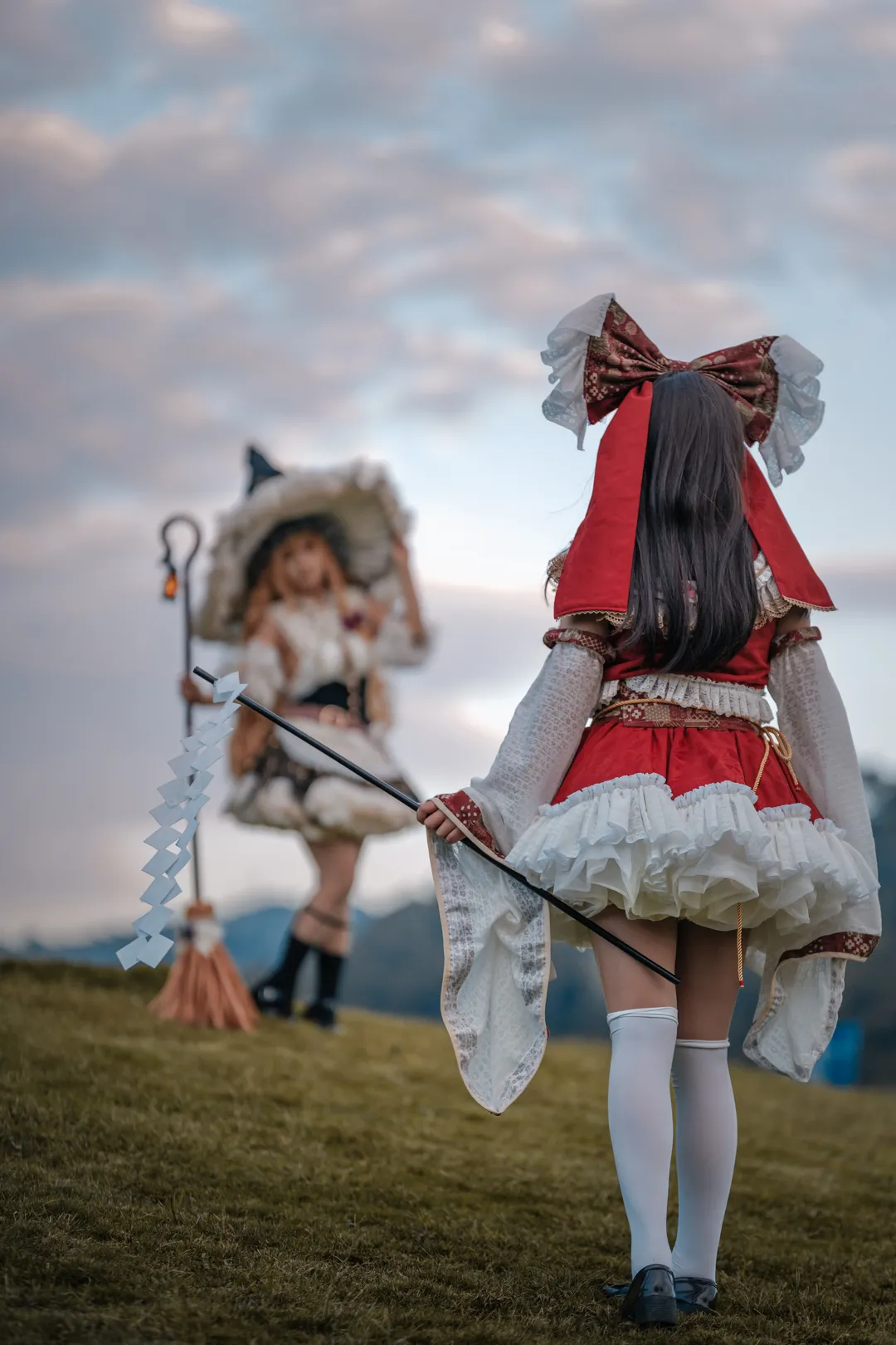 博麗霊夢コスプレ, 東方Project, 霧雨魔理沙 コスプレ, 屋外撮影, 東方Projectコスプレ - 7枚目