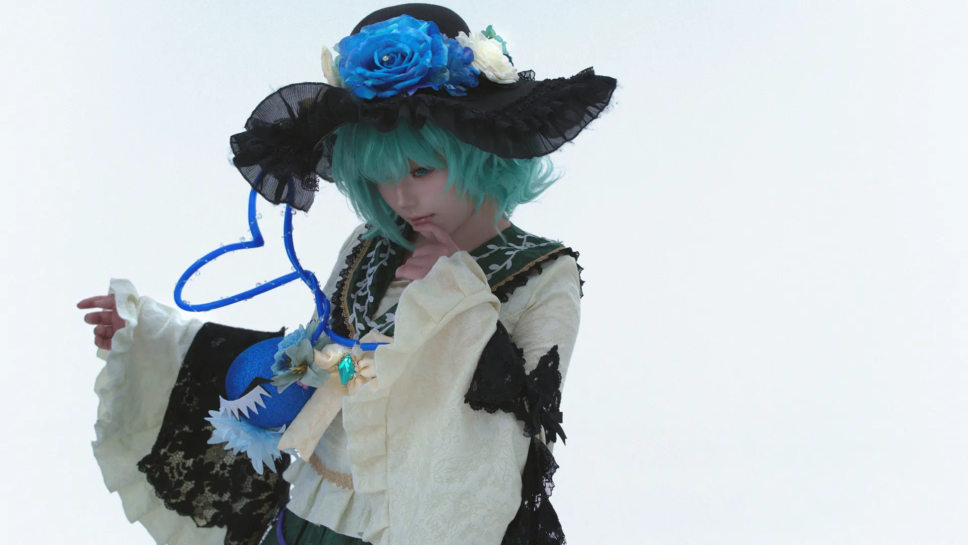2次元少女, 東方Project, 古明地こいし コスプレ, コスプレ日常, 白ホリ撮影 - 3枚目