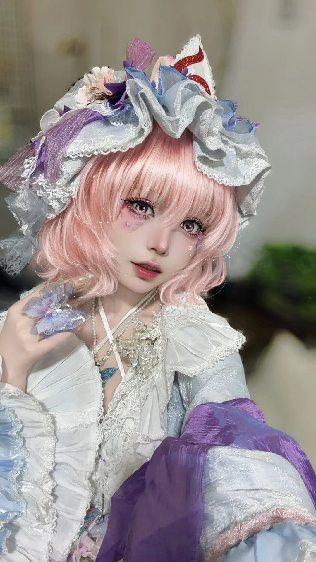 东方Project, 西行寺幽幽子cos, cosplay日常, 梦幻人偶风, 蕾丝洋装摄影 - 第4张