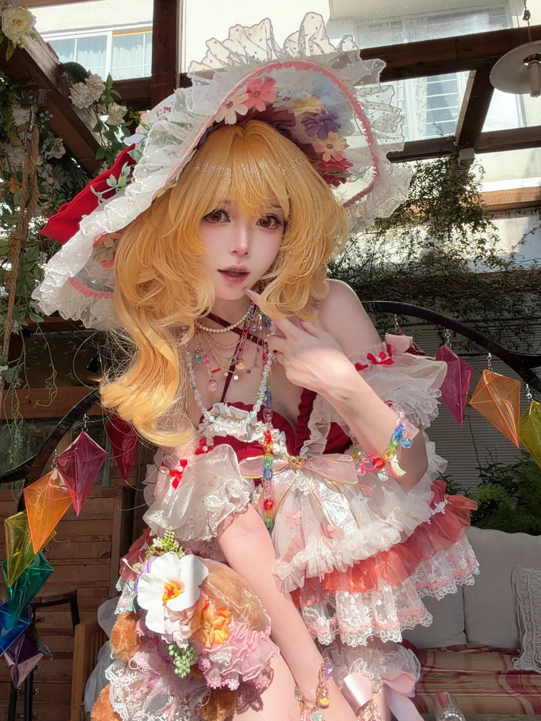 东方project, 二次元cosplay, 芙兰朵露cos, 洛丽塔洋装, 夏季外景 - 第3张
