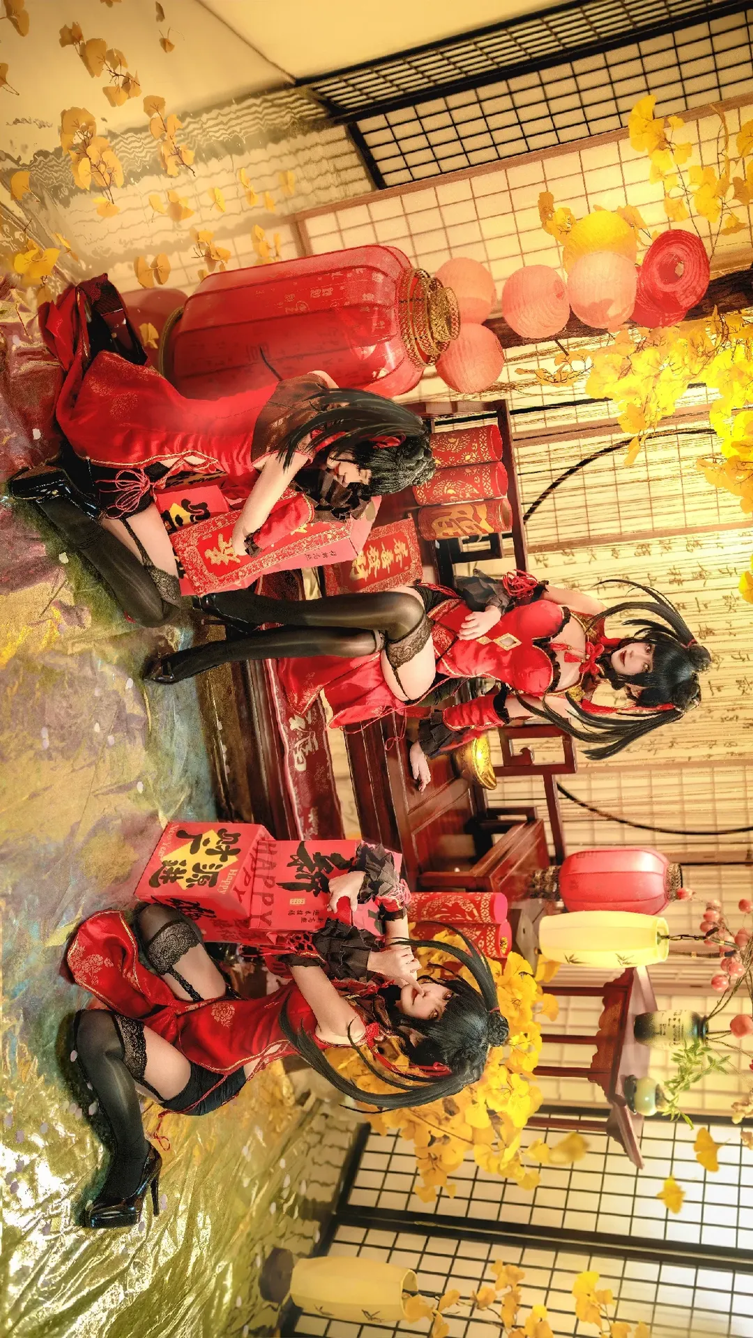 约会大作战, 时崎狂三cos, 新春国风cos, 黑丝高跟, 中式氛围感 - 第1张