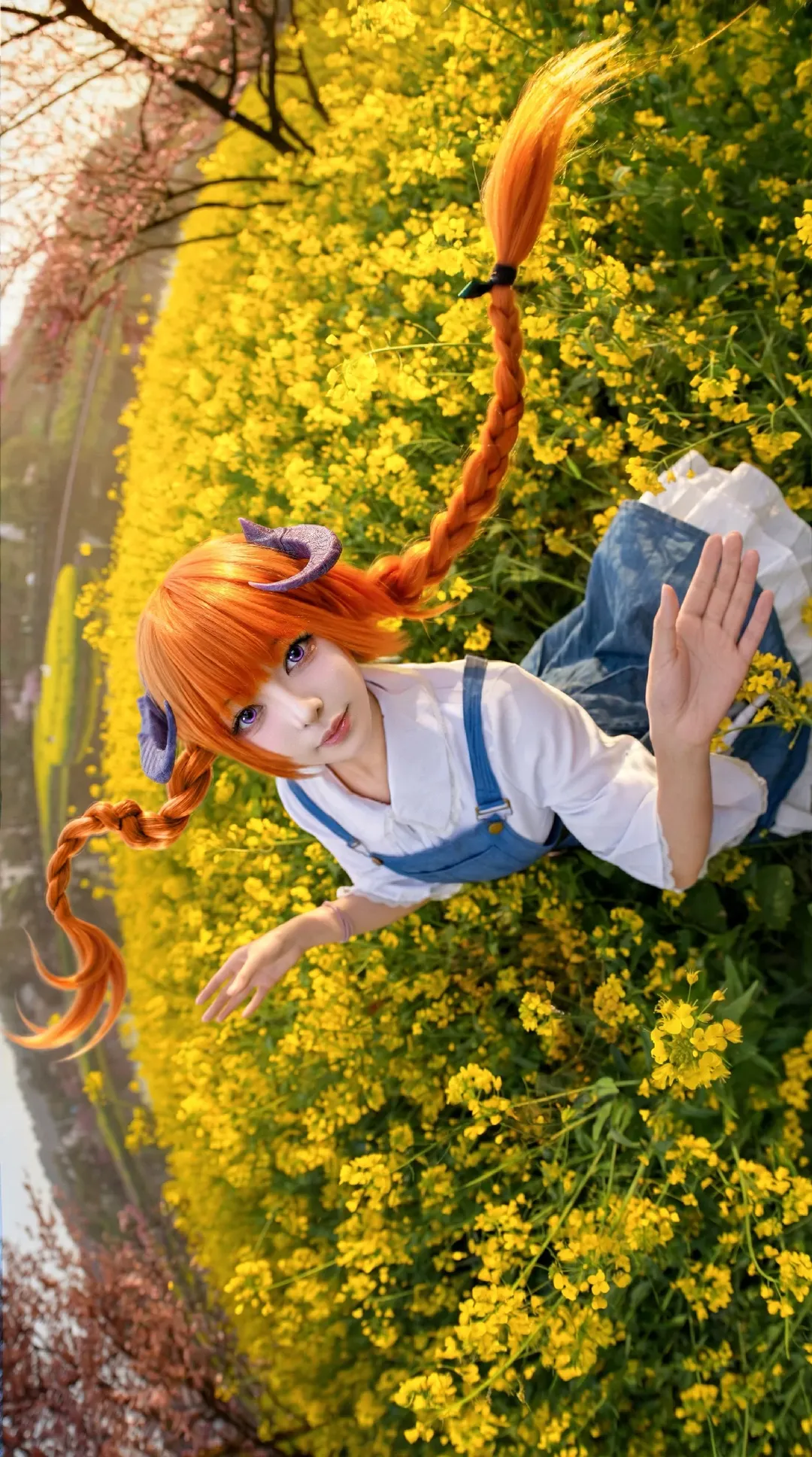 明日方舟, cosplay写真, 正片分享, 风笛cos, 油菜花拍照