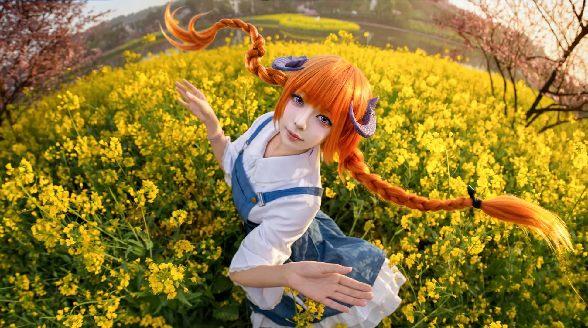 明日方舟, cosplay写真, 正片分享, 风笛cos, 油菜花拍照 - 第2张