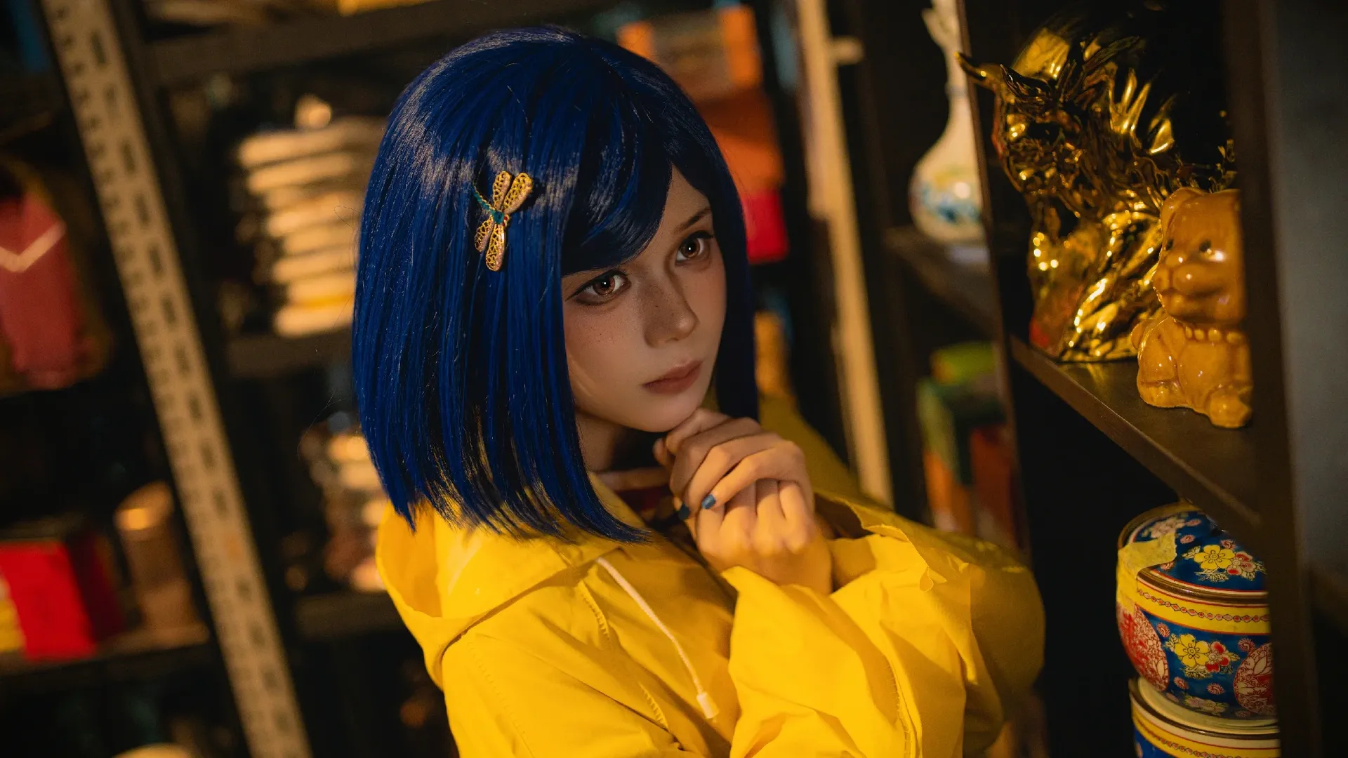 cosplay正片, 鱼眼镜头摄影, 卡洛琳cos, 鬼妈妈, 董家溪跳蚤市场 - 第5张