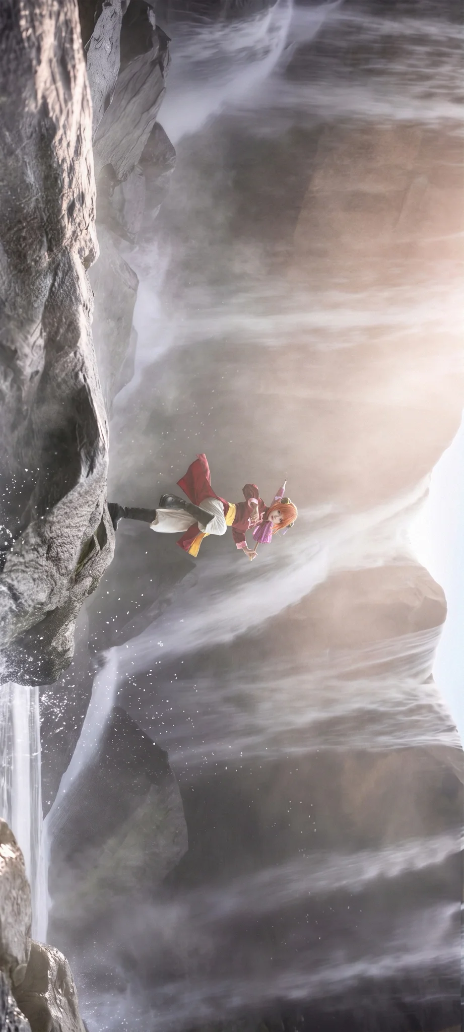 Cosplay photoshoot, Kagura cosplay, Gintama, Waterfall on-location photography, Chongqing photography - Image 2