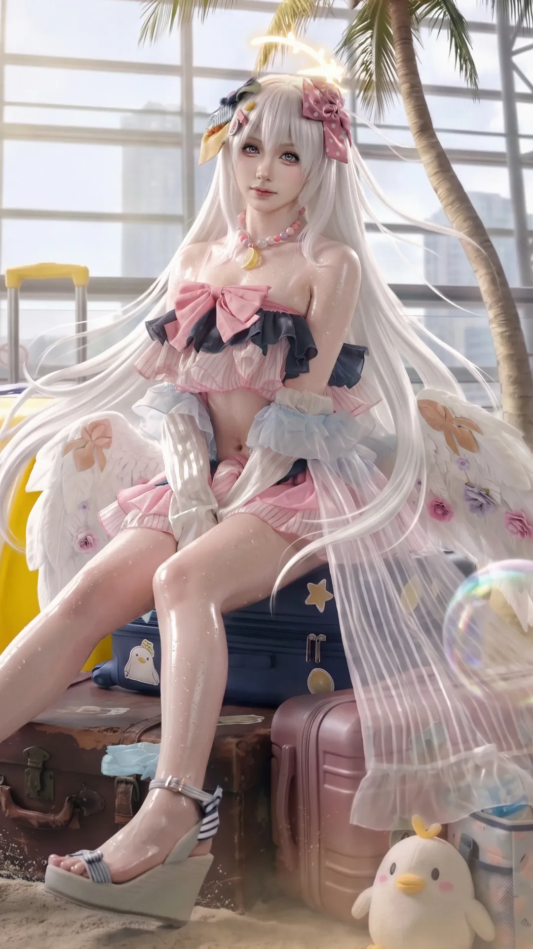 二次元, 蔚蓝档案, 白洲梓cos, cosplay场照, 水着cos - 第2张