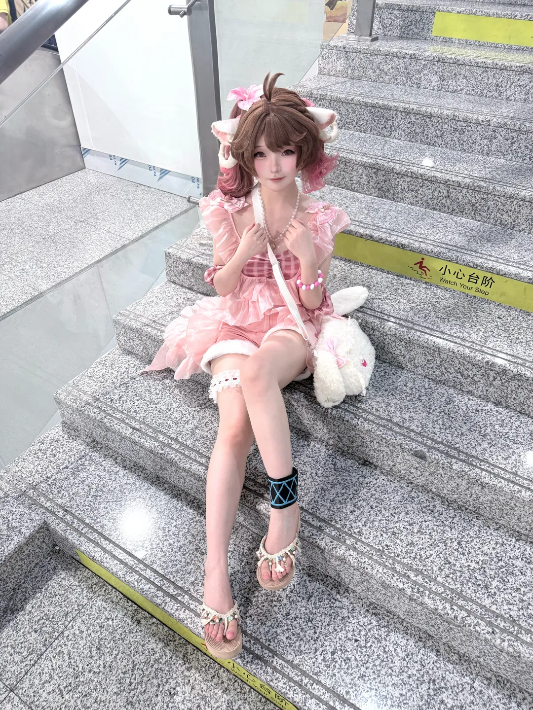 漫展返图, 明日方舟, 艾雅法拉cos, 粉色系穿搭, 兽耳日常cos - 第4张