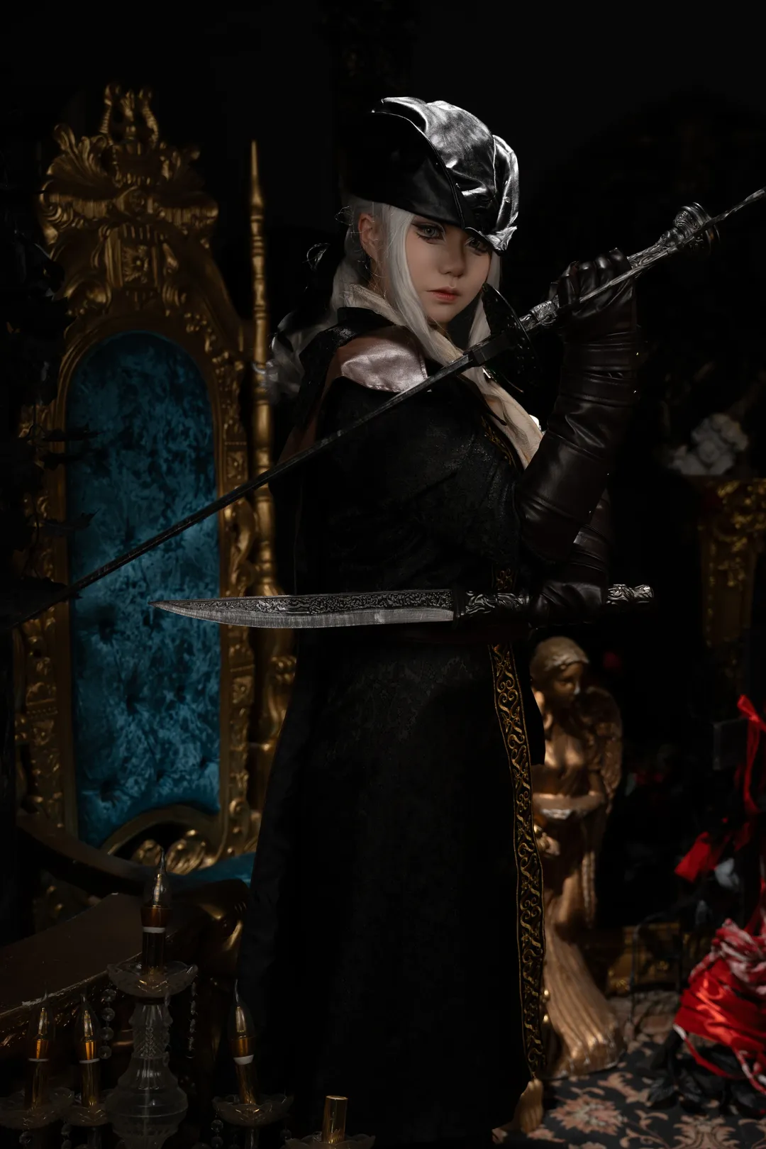 Cosplay photoshoot, Dark style photography, Maria cosplay, Bloodborne, Sony A7C II portrait photography