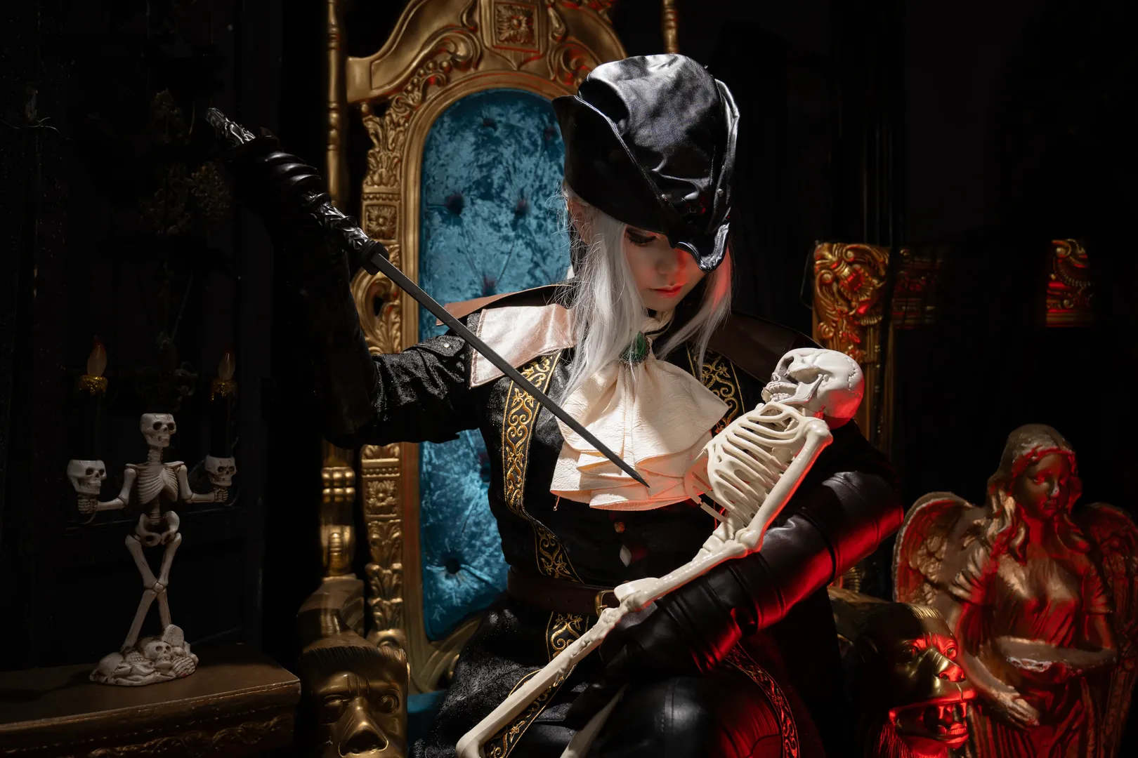 cosplay正片, 暗黑风摄影, 玛利亚cos, 血源诅咒, 索尼A7C2人像 - 第9张