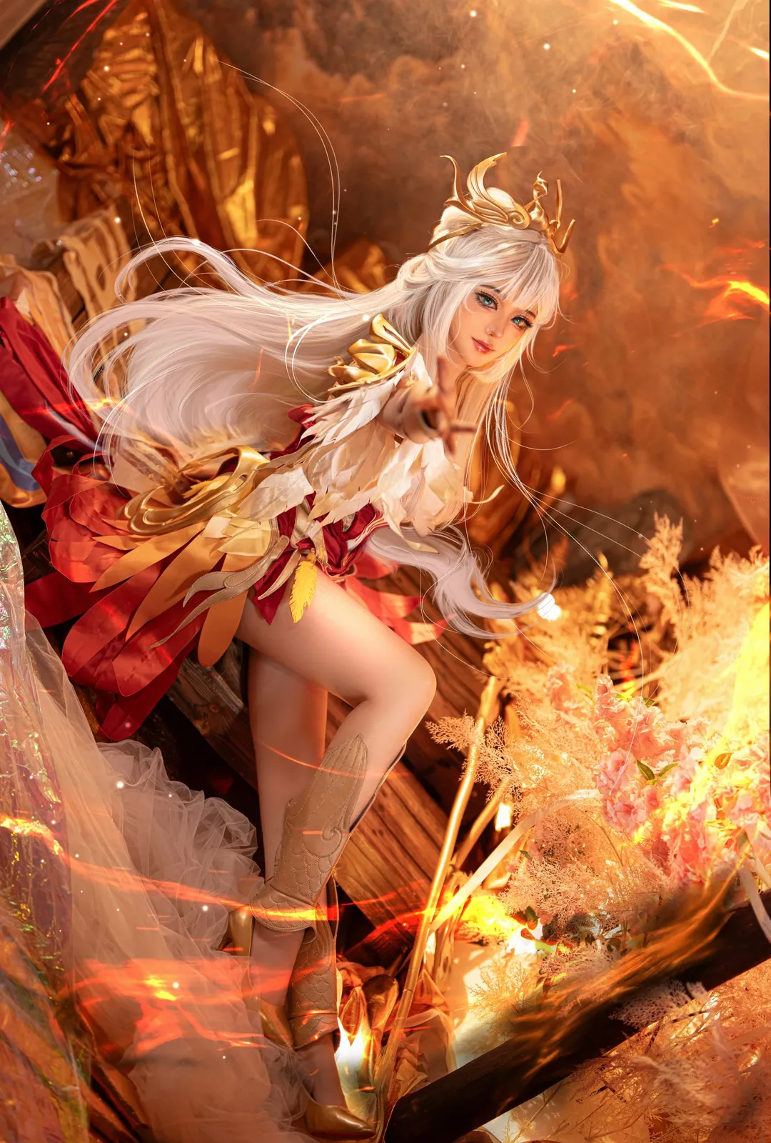 Honor of Kings, Wang Zhaojun cosplay, Phoenixes Flying Together, Cosplay photoshoot, Traditional Chinese style cosplay