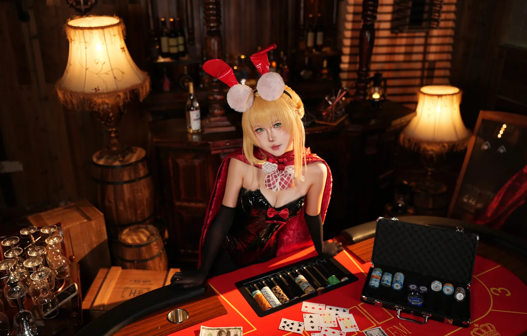 Fate/Grand Order, バニーガール, レトロバー, ネロ コスプレ, コスプレ撮影 - 4枚目