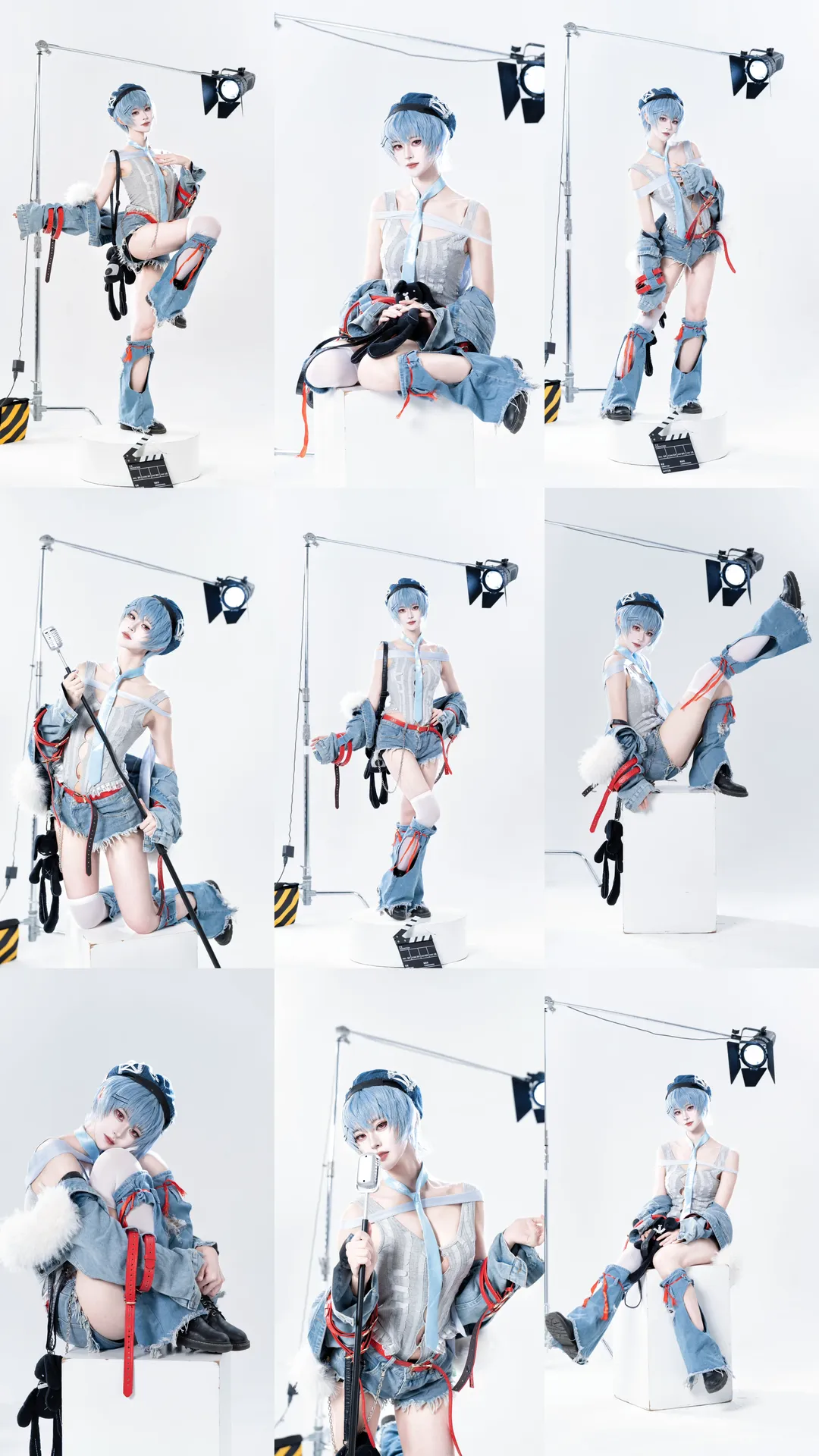 绫波丽cos, 动作参考, 新世纪福音战士, cosplay正片, 摇滚风穿搭 - 第1张