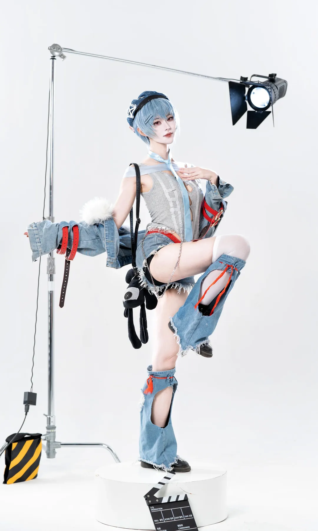 绫波丽cos, 动作参考, 新世纪福音战士, cosplay正片, 摇滚风穿搭 - 第3张