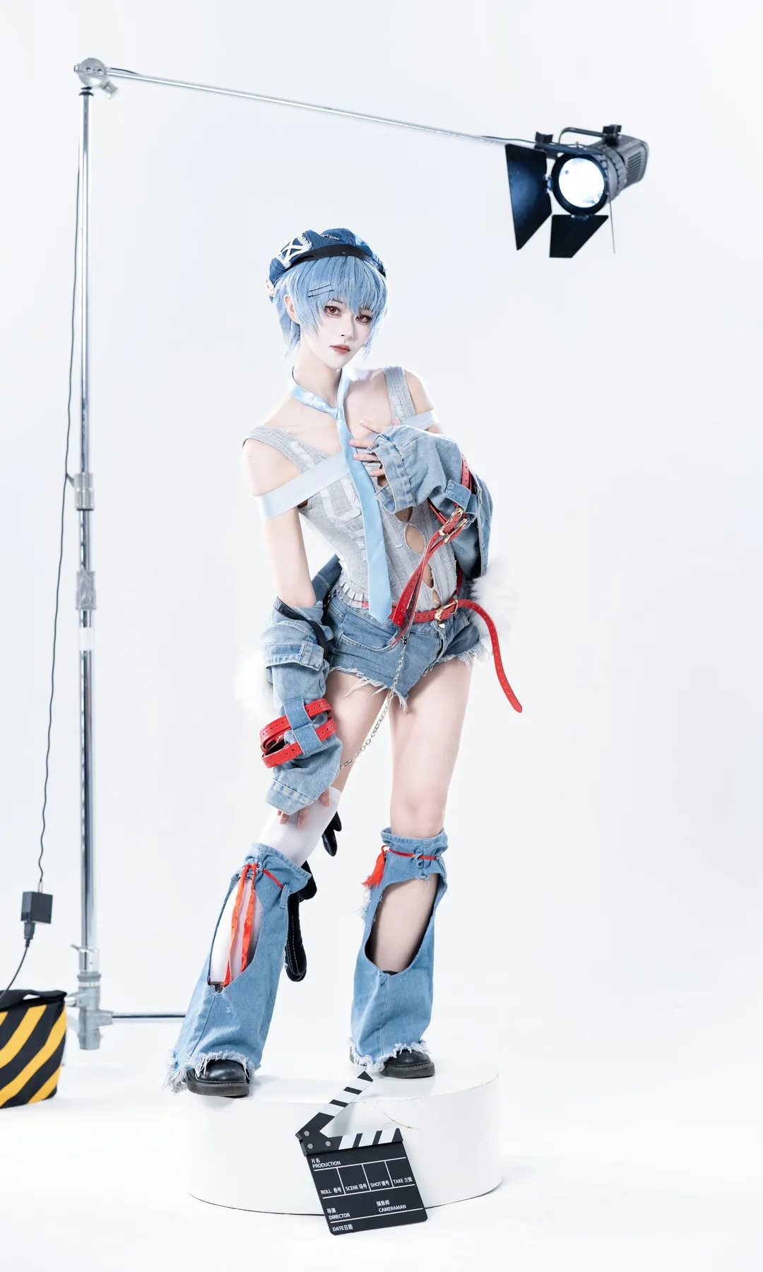绫波丽cos, 动作参考, 新世纪福音战士, cosplay正片, 摇滚风穿搭 - 第4张