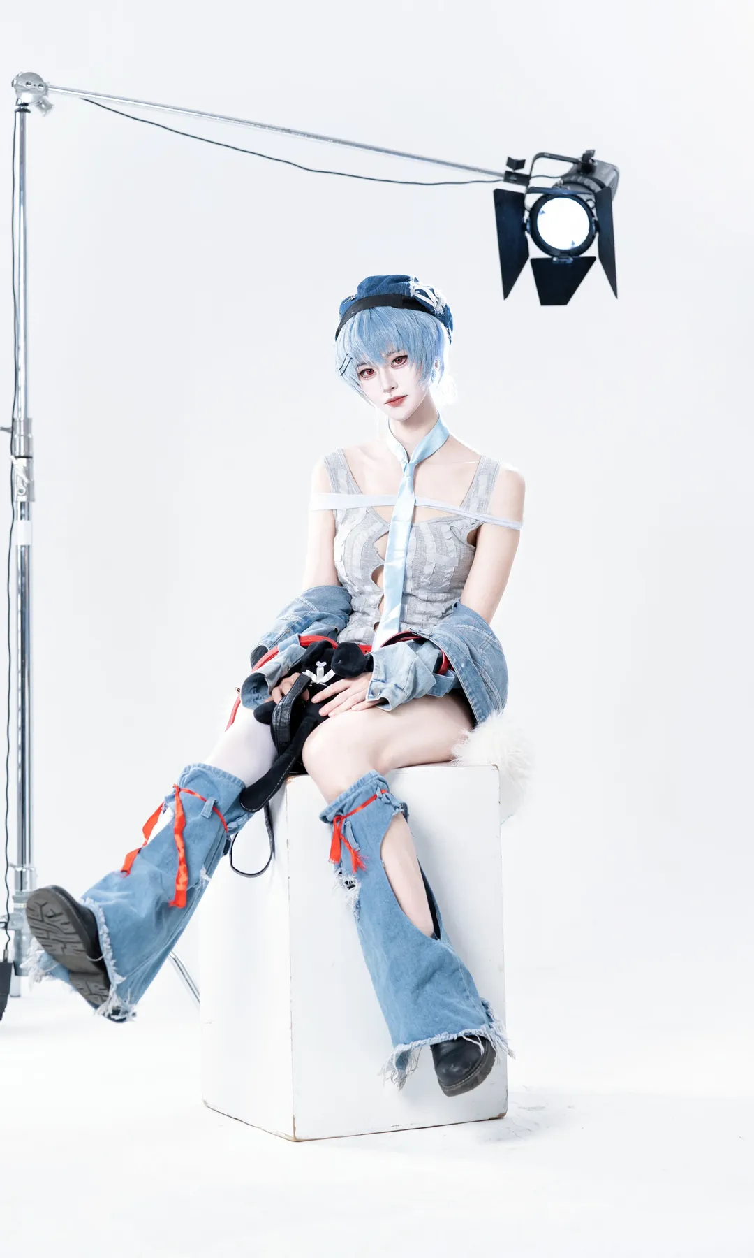 绫波丽cos, 动作参考, 新世纪福音战士, cosplay正片, 摇滚风穿搭 - 第7张