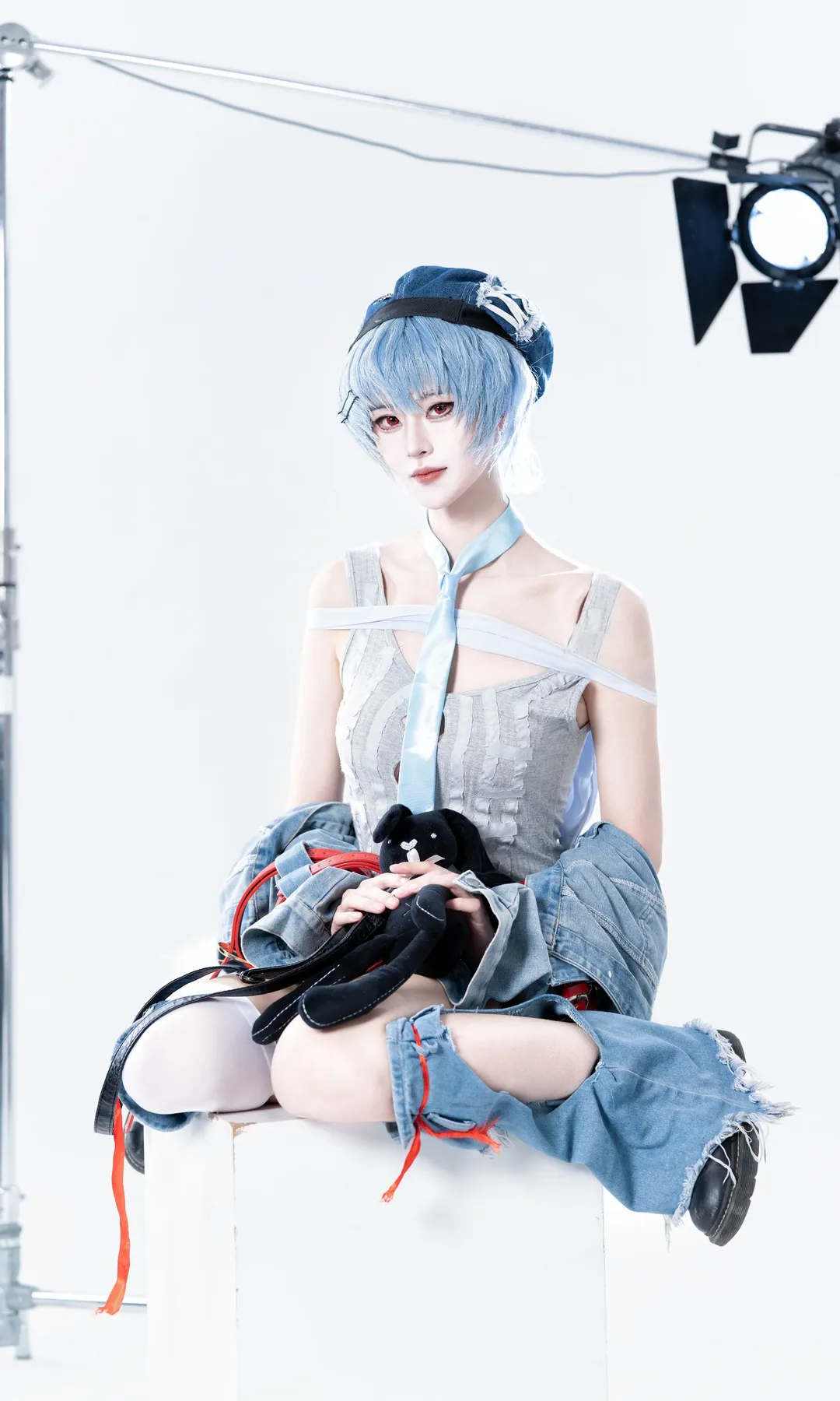 绫波丽cos, 动作参考, 新世纪福音战士, cosplay正片, 摇滚风穿搭 - 第9张