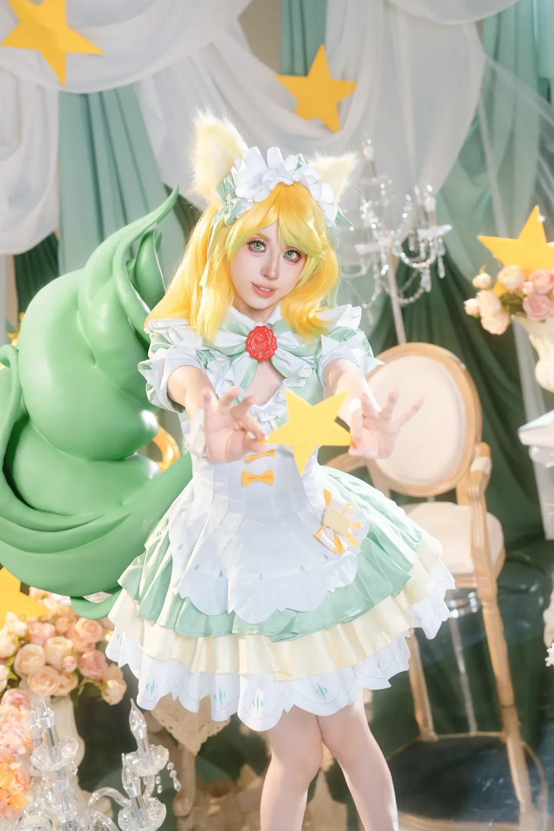 治愈系少女, 摄影棚写真, 妲己cos, 抹茶甜心, 绿色系cosplay - 第8张