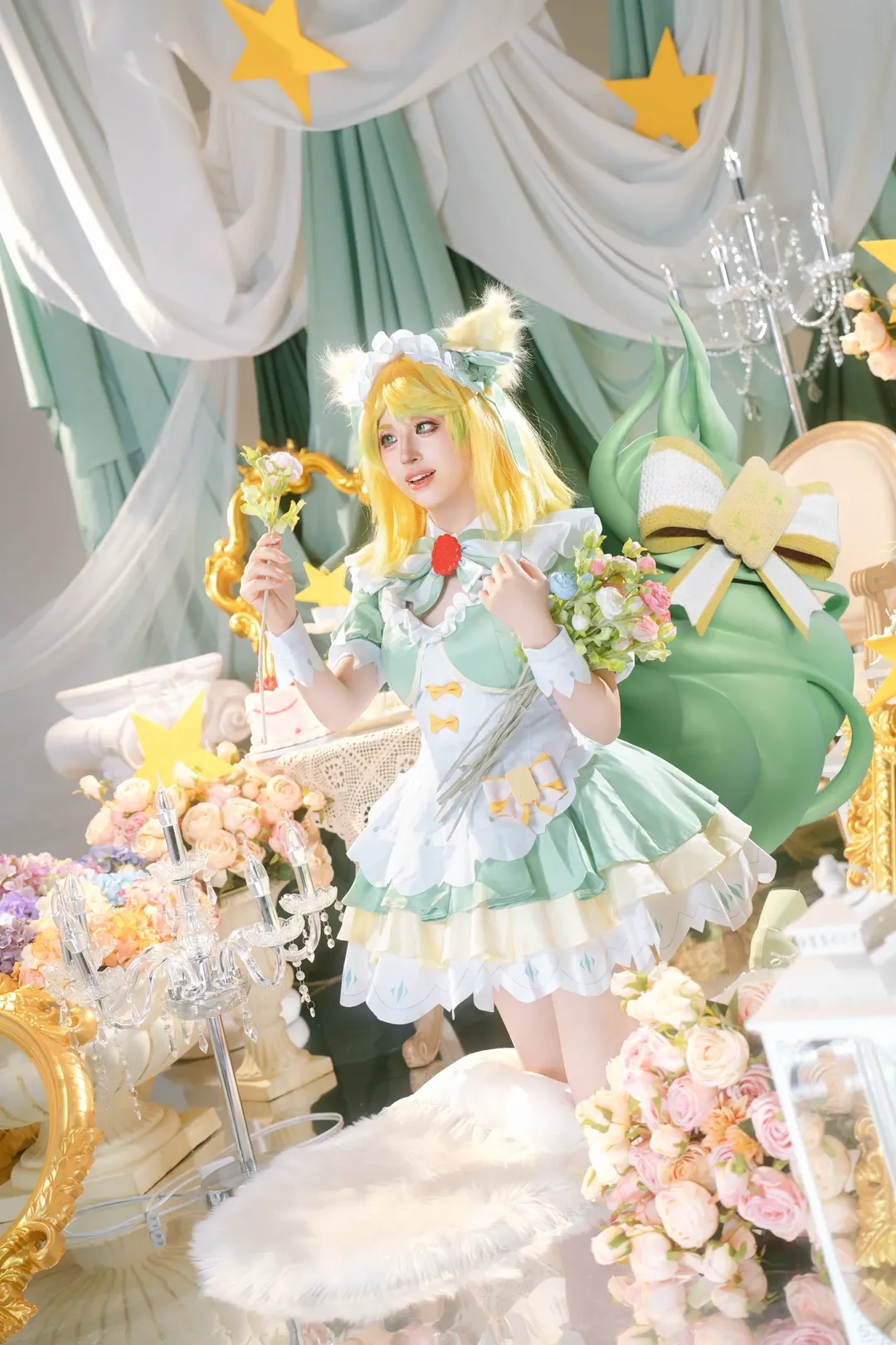 治愈系少女, 摄影棚写真, 妲己cos, 抹茶甜心, 绿色系cosplay - 第9张