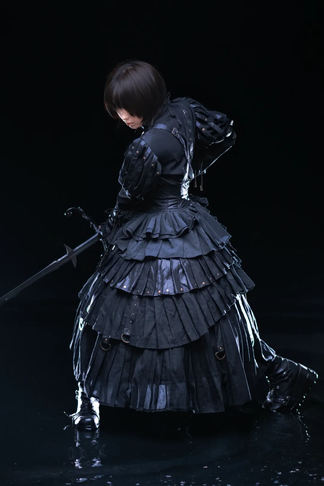 Gothic style cosplay, Lolita outfit, Dark Knight, Original character cosplay, Dark style studio shoot - Image 1