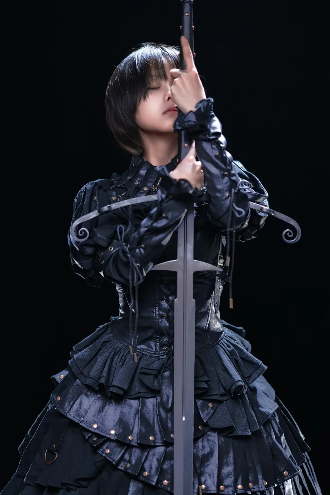 Gothic style cosplay, Lolita outfit, Dark Knight, Original character cosplay, Dark style studio shoot - Image 2
