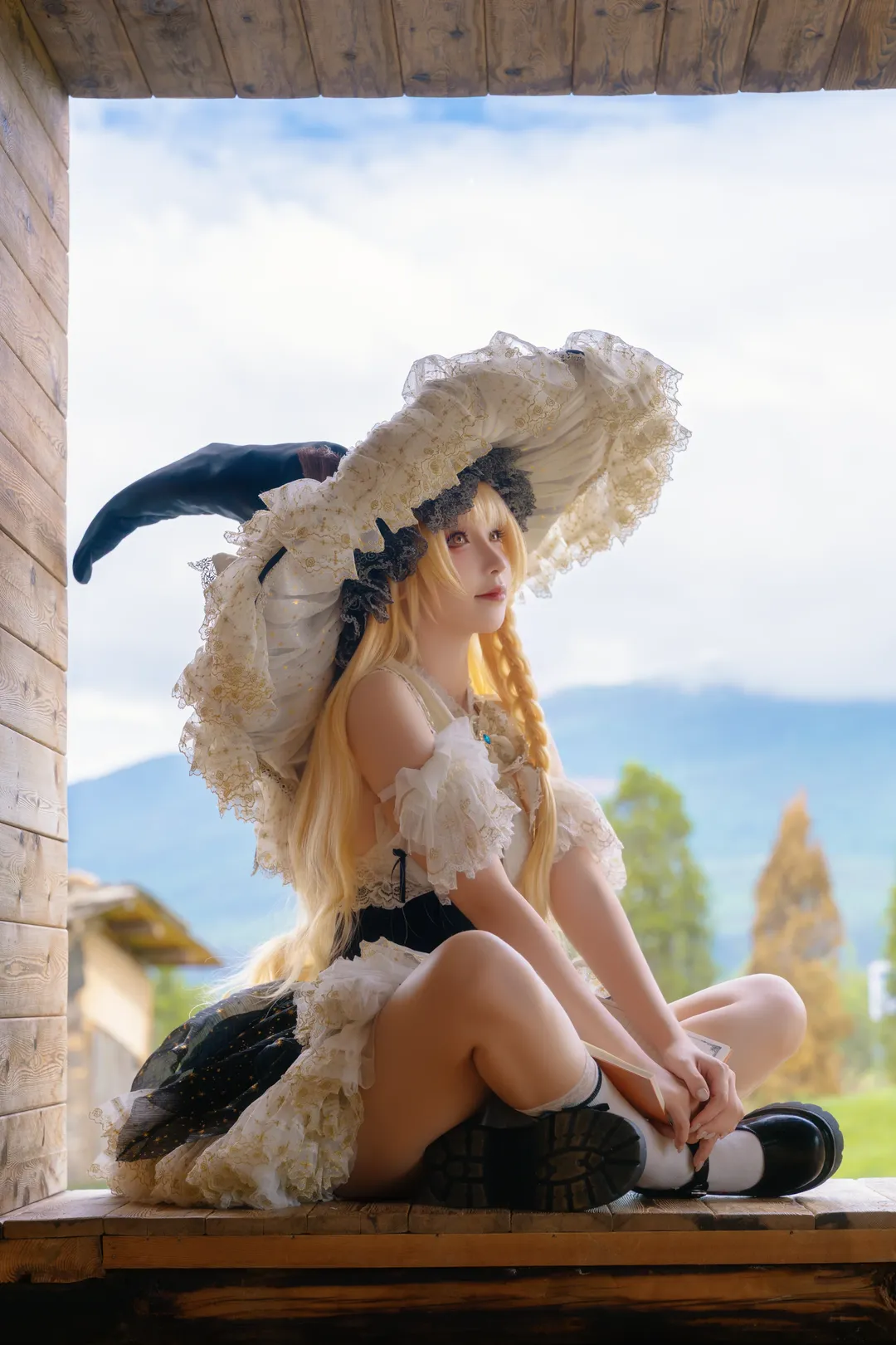 Touhou Project, Marisa cosplay, Outdoor portrait, Natural light photography, Japanese-style dress - Image 1