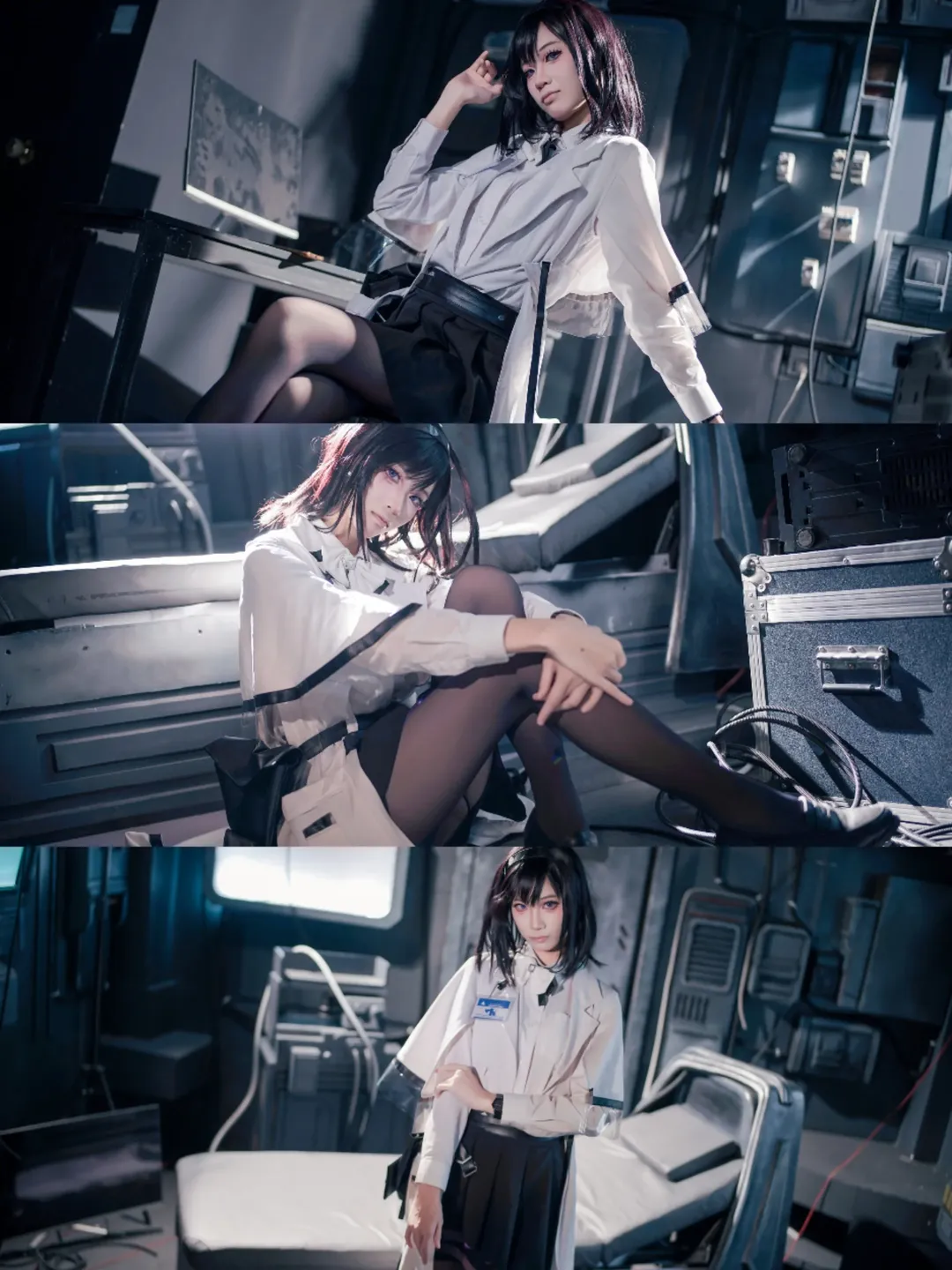明日方舟, cosplay正片, 普瑞赛斯cos, 制服穿搭, 冷色调科幻风 - 第1张