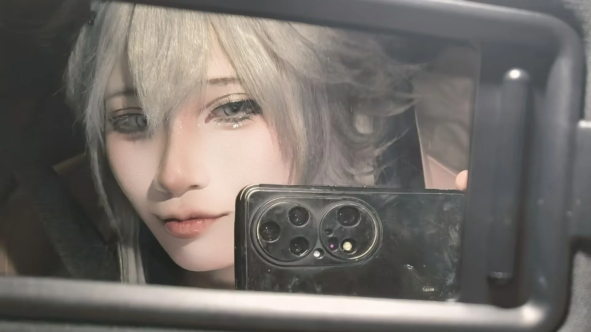 明日方舟, cosplay日常, 银发造型, 荒芜拉普兰德cos, 车内氛围感