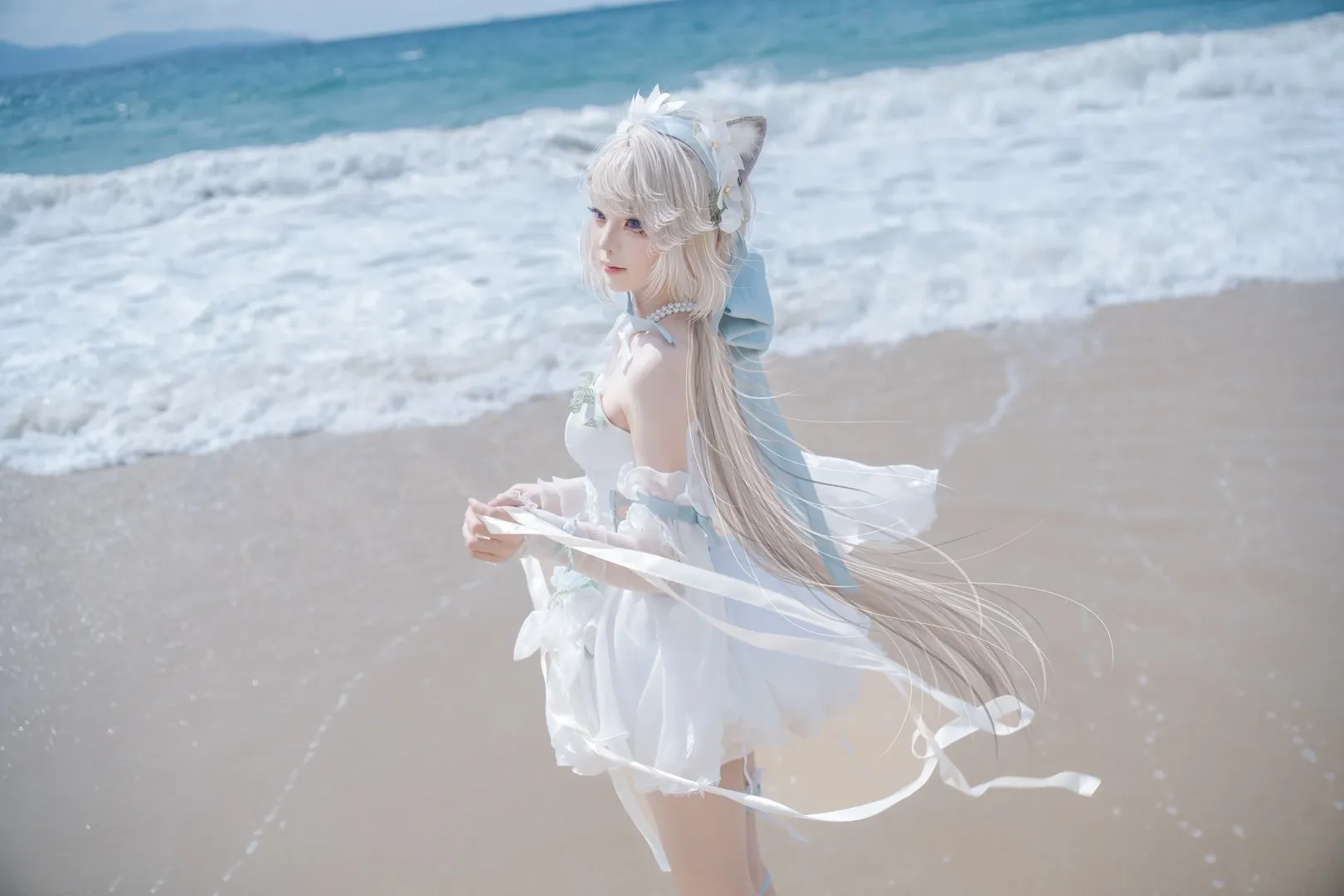 原神, 二次元少女, 琳妮特cos, cosplay摄影, 海滨外景 - 第2张