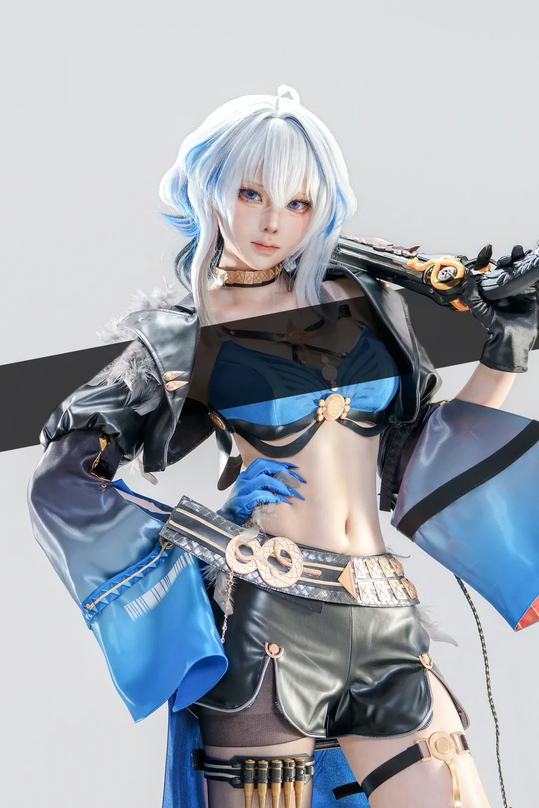 鸣潮, 嘉贝莉娜cos, 皮衣造型, cosplay摄影, 游戏角色扮演 - 第1张
