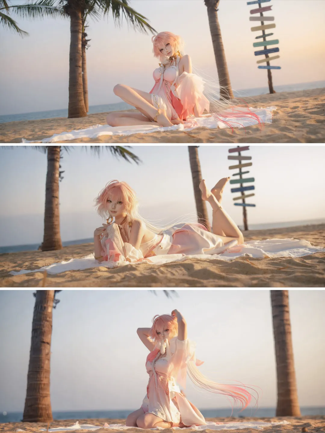 鸣潮, 海边摄影, 泳装cos, 长离cos, cosplay正片 - 第1张